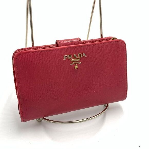 💥AUTHENTIC💥 Prada Saffiano Leather Wallet Pink - Picture 1 of 9